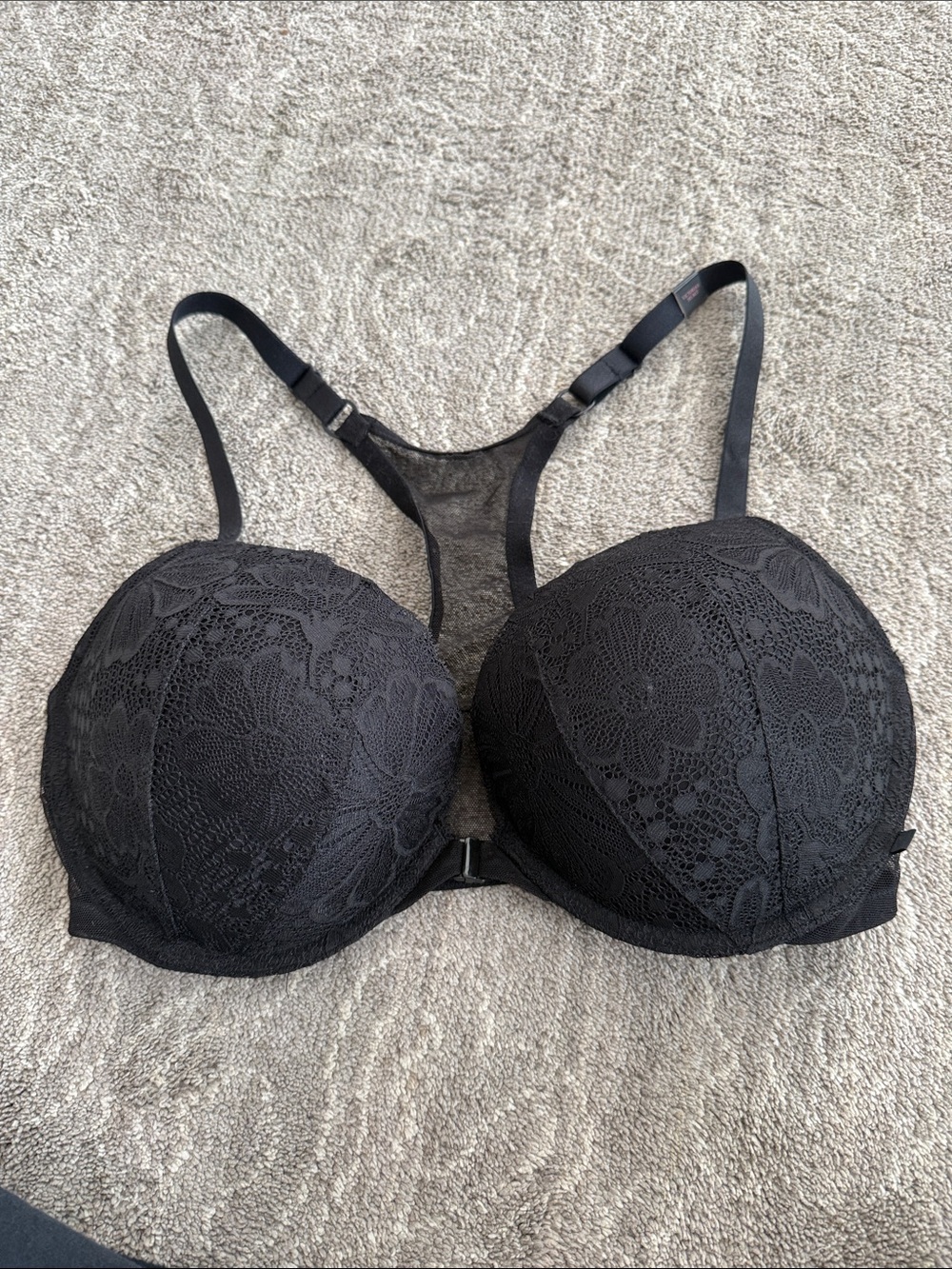 Victoria's Secret Black Lace Racerback Push-Up Bra
